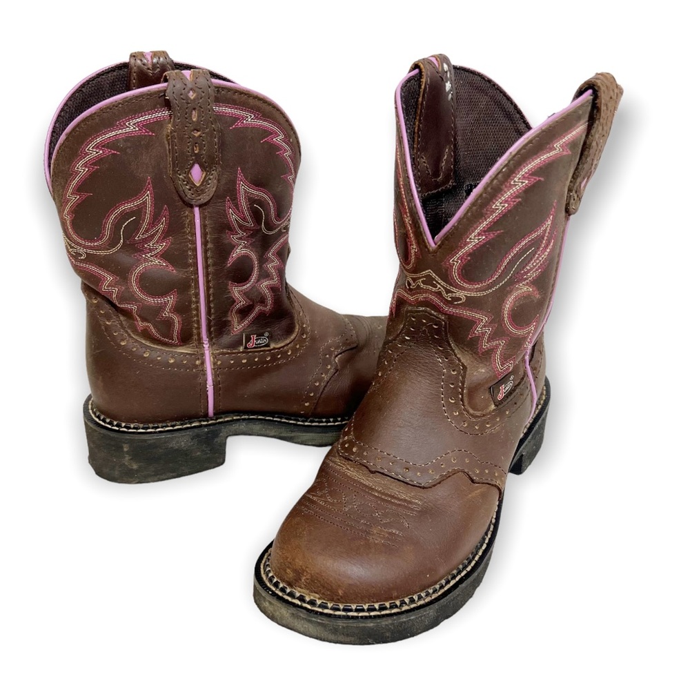 Justin Gypsy Brown Leather Cowgirl Western Boots SZ 6.5B